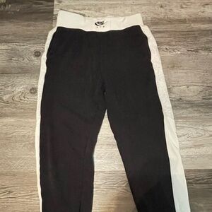 Black and White Striped Nike Air Sweat Pants